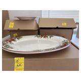 13PC- LONGABERGER POTTERY - PLATTER & PLATE & CUPS