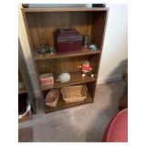 PRESSWOOD SHELF W/ MISCELLANEOUS ITEMS