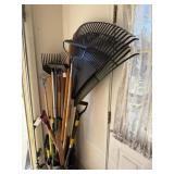 BUCKET OF YARD TOOLS