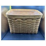 LONGABERGER LEATHER HANDLED MED BASKET (2000)