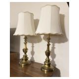 PAIR OF BRASS TABLE LAMPS