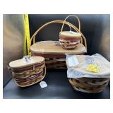 4PC LONGABERGER SNOW SWIRL BASKETS (2017)