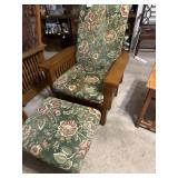 MISSIONARY OAK STYLE ROCKER GLIDER W/ OTTOMAN