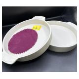 2 LONGABERGER CERAMIC BAKING DISHES