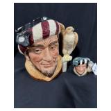 2PC LARGE AND MINI TOBY CHARACTER JUGS (1959)