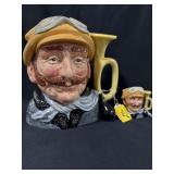 2PC LARGE & TINY TOBY CHARACTER JUGS (1972)