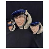 4PC TOBY CHARACTER JUGS - "CAPT AHAB" (1958)
