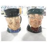 2PC SMALL TOBY CHARACTER JUGS