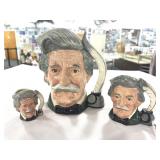 3PC TOBY CHARACTER JUGS - "MARK TWAIN" (1979)
