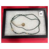 BLUE SEED BEAD NATIVE AMERICAN NECKLACE FOUND IN..