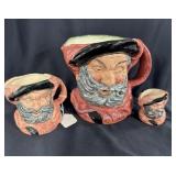 3PC TOBY CHARACTER JUGS - "FALSTAFF" (1949)