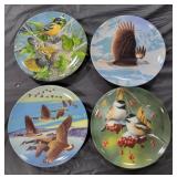4 PORCELAIN COLLECTOR BIRD PLATES