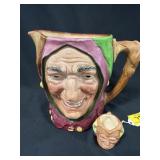 2PC LARGE & TINY TOBY CHARACTER JUGS