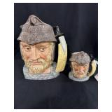 2PC SMALL & LARGE TOBY CHARACTER JUGS (1960)