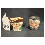 2PC TINY TOBY CHARACTER JUGS BY ROYAL DAULTON