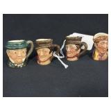 4PC TINY TOBY CHARACTER JUGS