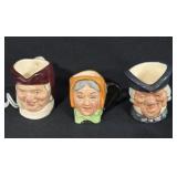 3PC TINY TOBY CHARACTER JUGS
