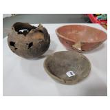 3 NATIVE AMERICAN COOKING VESSELS (ALL W/ DAMAGE)