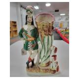 13" PORCELAIN VASE (HAS BEEN BROKEN & REPAIRED)