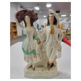 13" PORCELAIN LADY & GENT FIGURINE
