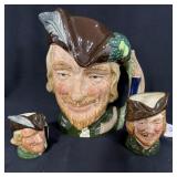 3PC TOBY CHARACTER JUGS - "ROBIN HOOD" (1959)