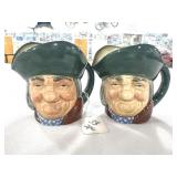 2PC SMALL TOBY CHARACTER JUGS "PHILPOTS"