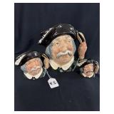 3PC TOBY CHARACTER JUGS - "SANCHO PANCA" (1956)
