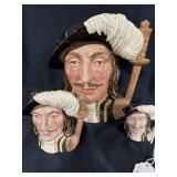 3PC TOBY CHARACTER JUGS - "ATHOS" (1955)