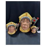 3PC TOBY CHARACTER JUGS - "THE RED QUEEN" (1987)