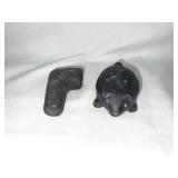 NATIVE AMERICAN CARVED PIPE BOWL & PIG WHISTLE