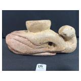SWAN EFFIGY CARVED STONE PIPE