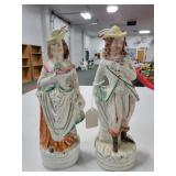 PAIR OF 10" PORCELAIN FIGURINES