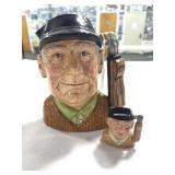 2PC TOBY CHARACTER JUGS - " THE GOLFER" 1970