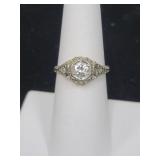 14K WHITE GOLD AND DIAMOND RING -