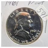 1961 PROOF FRANKLIN 50 CENT