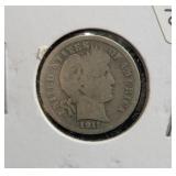 1911 D BARBER DIME