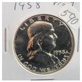1958 PROOF FRANKLIN 50 CENT