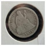 1875-CC SEATED LIBERTY DIME