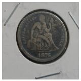 1876 SEATED LIBERTY DIME