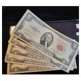 LOT OF (5) RED SEAL $2