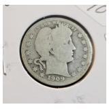 1909-D BARBER QUARTER