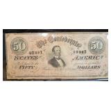 1864 CONFEDERATE "JEFFERSON DAVIS" $50