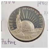 1986 STATUE OF LIBERTY PROOF HALF DOLLAR