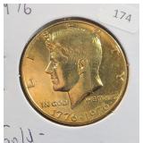 1976 KENNEDY HALF - GOLD-PLATED