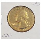 1976 WASHINGTON QUARTER - GOLD-PLATED