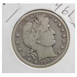 1907-D BARBER HALF DOLLAR
