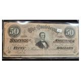 1864 CONFEDERATE "JEFFERSON DAVIS" $50