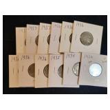 LOT OF (12) ASSORTED BUFFALO NICKELS