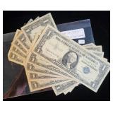 LOT OF (10) 1957 SILVER CERTIFICATES