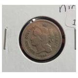 1865 THREE CENT NICKEL